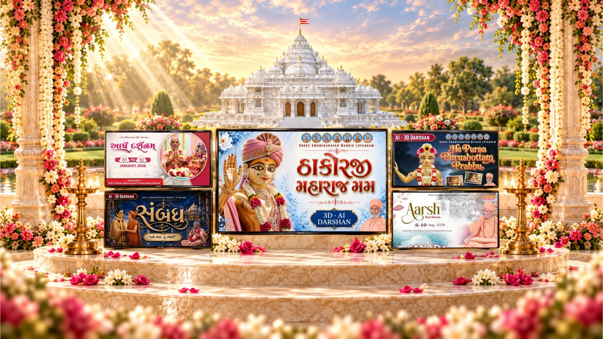Loyadham Mandir Night Illumination